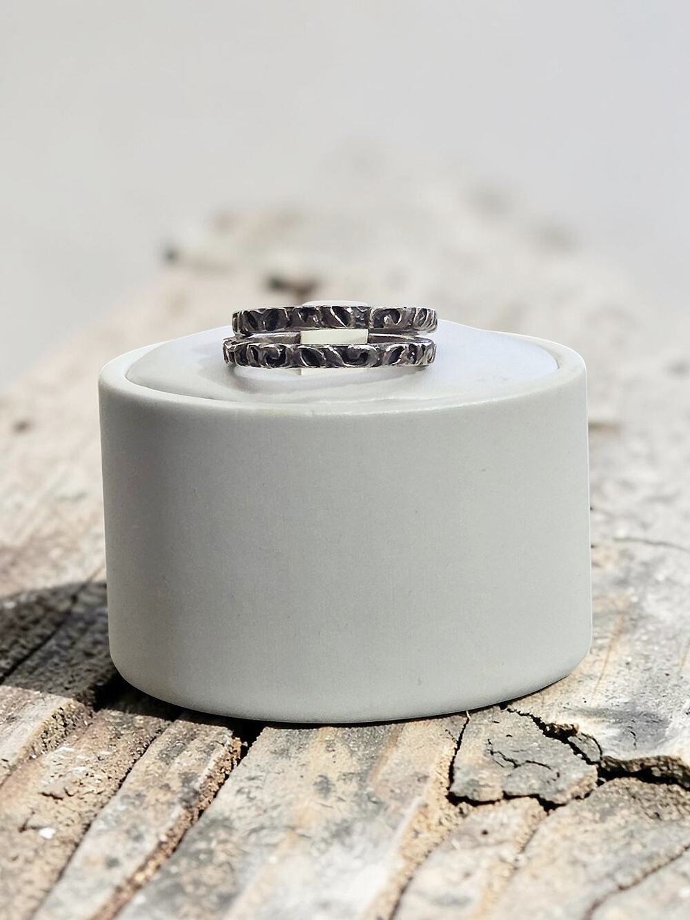 Silpada Etched Floral Vine Filagree Sterling Silver Ring Band Set X 2 7